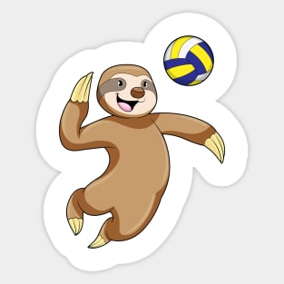 Sloth as Volleyball player with Volleyball Sticker